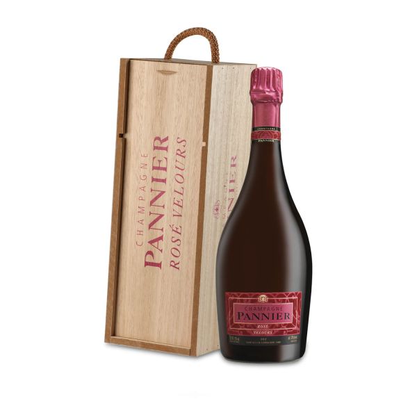 Rosé Velours Champagner mit Holzbox