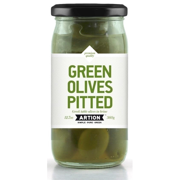 Grüne Oliven entsteint