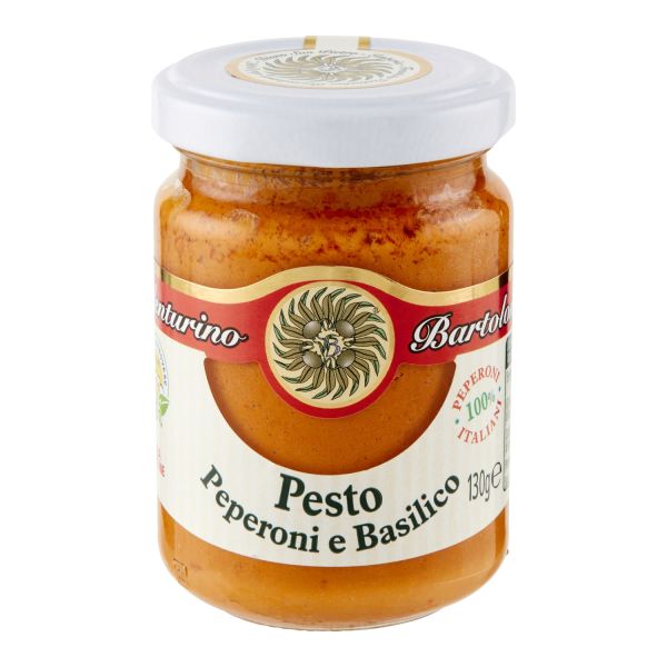 Pesto mit genuesischem Basilikum DOP und italienischem Paprika