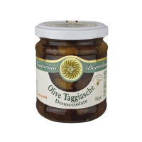 Taggiasca-Oliven in Nativem Olivenöl Extra entsteint