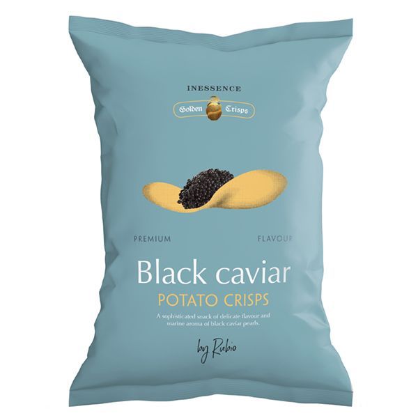 Chips mit schwarzem Kaviar Aroma