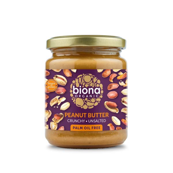 Biona Erdnussbutter, crunchy, ungesalzen, BIO